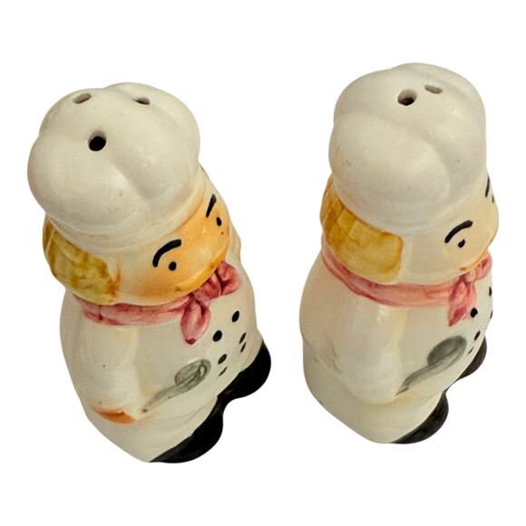 Vintage Artmark Chef Cook Salt And Pepper Shakers Ceramic Made In Taiwan MIB - Picture 3 of 10